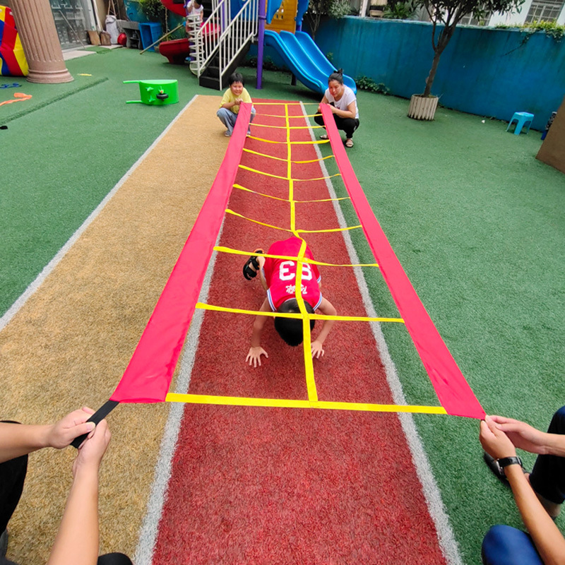 Sports Equipment For Kindergarten - บันไดกริดสนุกสนาน ของเล่นกลางแจ้งสำหรับเด็กอนุบาล อุปกรณ์ฝึกพัฒนาการทางประสาทสัมผัส อุปกรณ์กีฬาสนุกๆ สำหรับเด็ก อุปกรณ์ประกอบฉากเกม