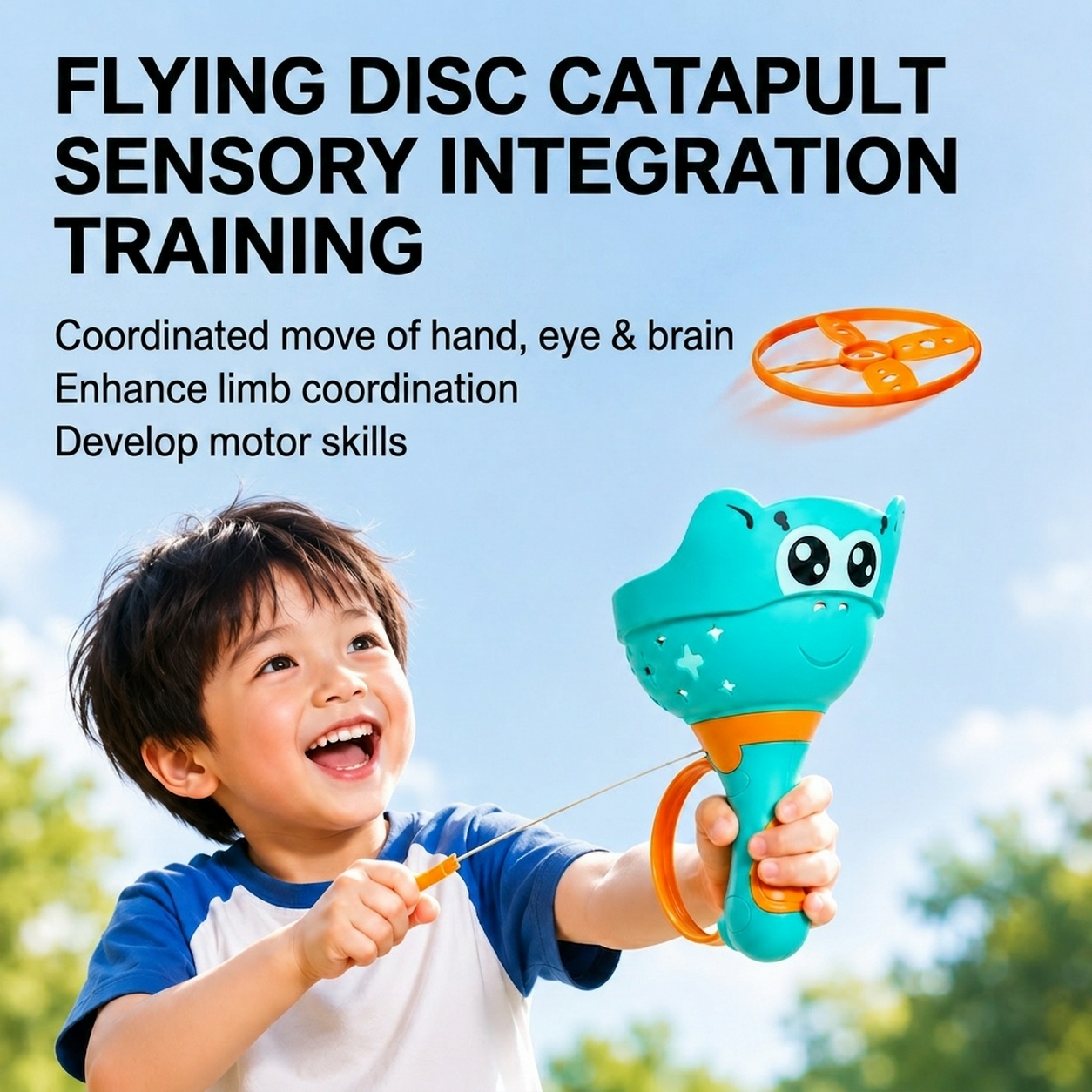 Sports Equipment For Kindergarten - ของเล่นเครื่องยิงจานบิน Mquduo สำหรับเด็ก, เกมกีฬากลางแจ้งแบบดึงและบิน, ของเล่นฝึกการประสานมือและตา