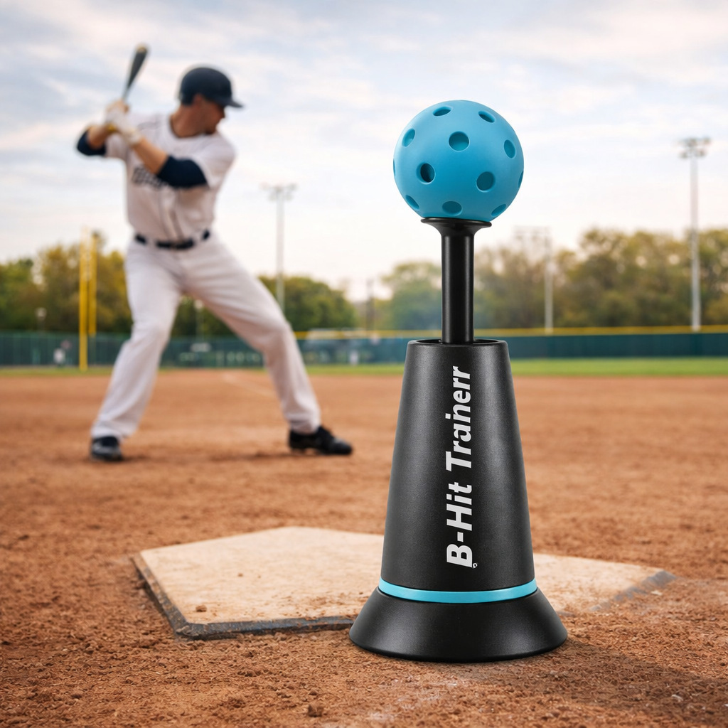 Sports Equipment You Hit - อุปกรณ์ฝึกตีเบสบอลแบบไม่ต้องใช้เครื่องขว้าง พร้อมลูกบอลป๊อปเปอร์ 3 ลูก อุปกรณ์ฝึกซ้อมตีเบสบอลสำหรับกีฬากลางแจ้ง